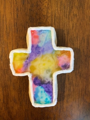 stained glass cookies painting on buttercream for buttercream Easter cookies