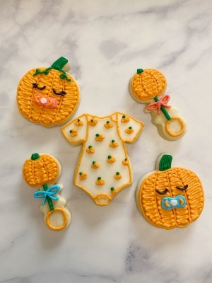 The Cutest A Little Pumpkin is on The Way Sugar Cookies
