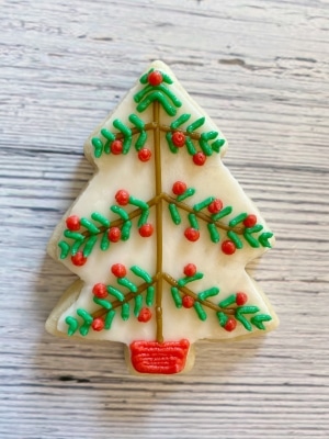 Cute Rustic Christmas Tree Sugar Cookies