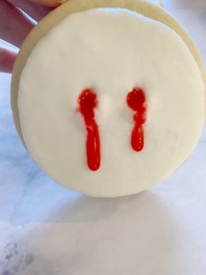 halloween vampire bite sugar cookies