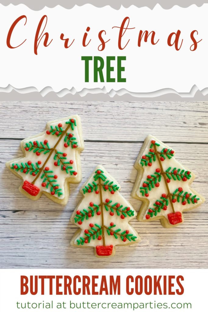 Rustic Christmas Tree Buttercream Cookies Tutorial