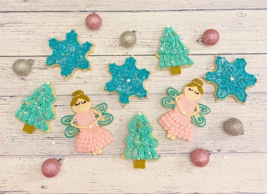 Cute Sugar Plum Fairy Buttercream Cookies
