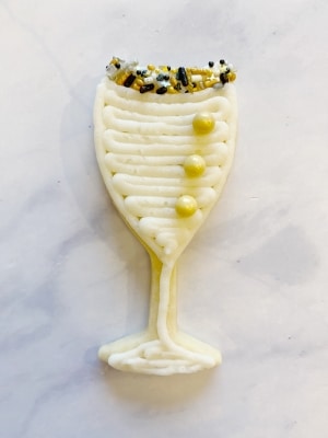 New Year's Sugar Cookies Champagne Flute