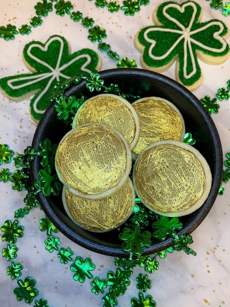 gold coin cookies for your Saint Patrick's Day party ideas