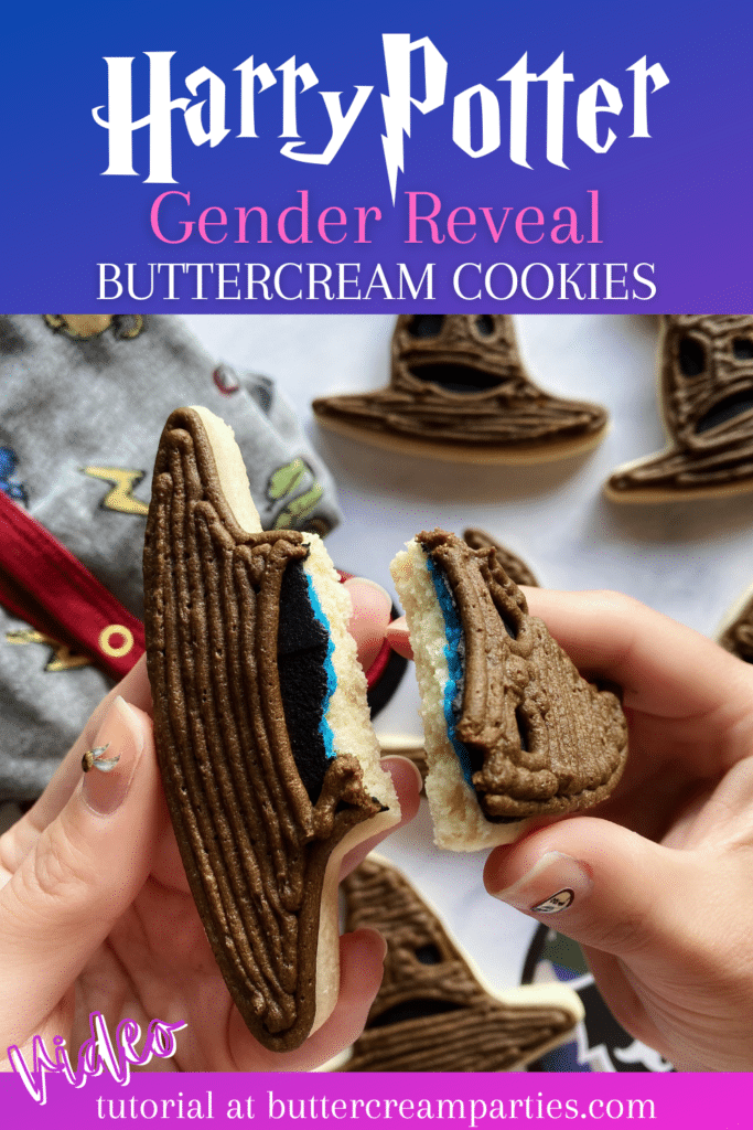 how to decorate harry potter gender reveal cookies