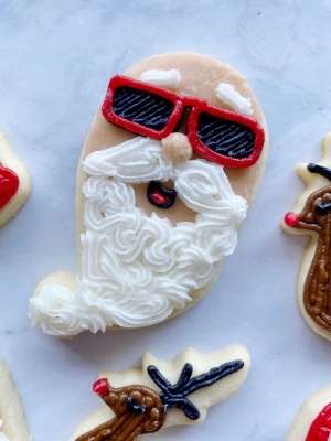 christmas in july cookies santa with sunglasses