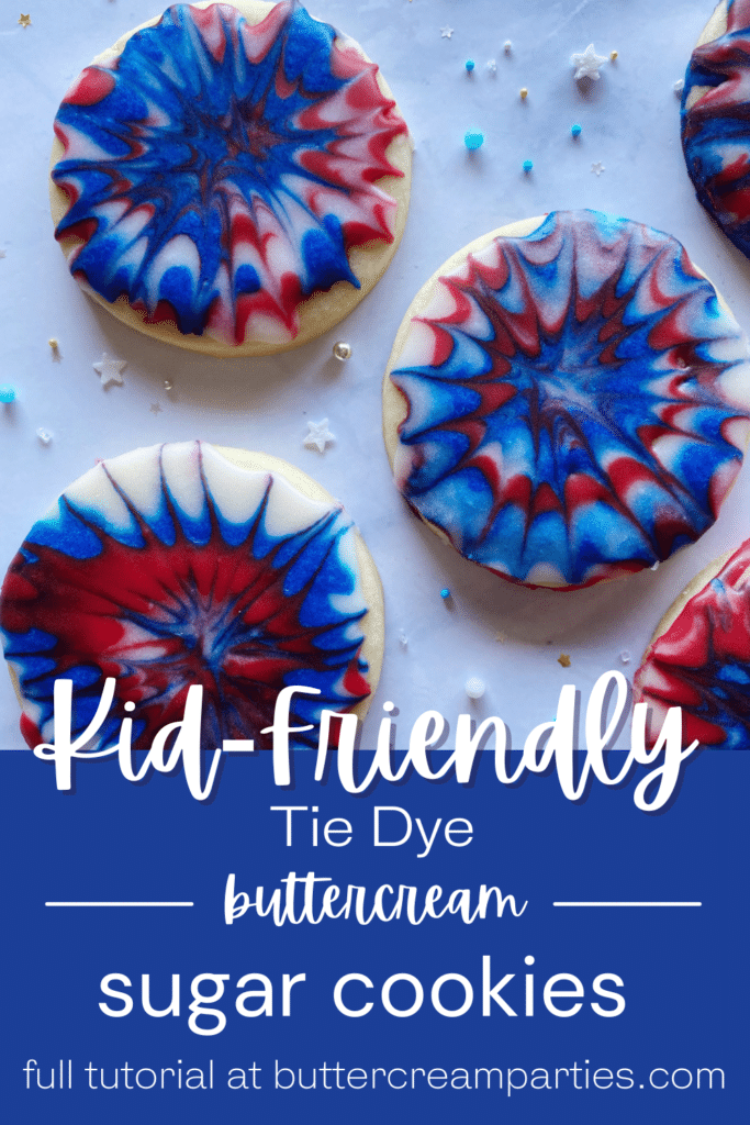 kid friendly buttercream glaze cookies for the 4th of July