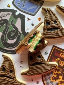 harry potter sorting hat party cookies with buttercream icing