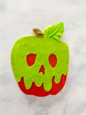 poison apple cookies with buttercream frosting