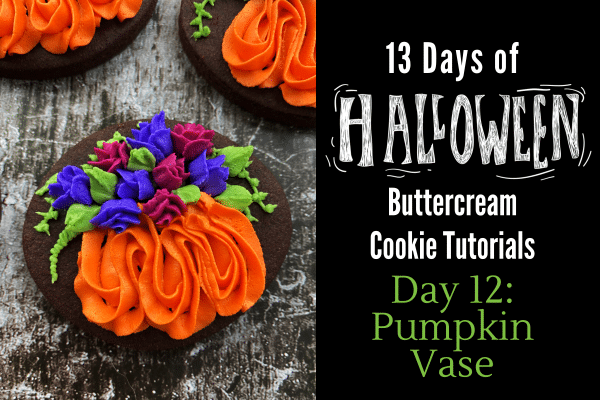decorating pumpkin vase cookie tutorial
