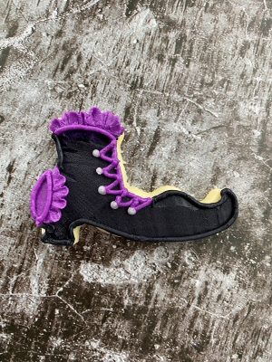 witch boot buttercream cookies