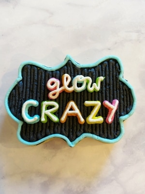 glow crazy glow party cookies with buttercream icing