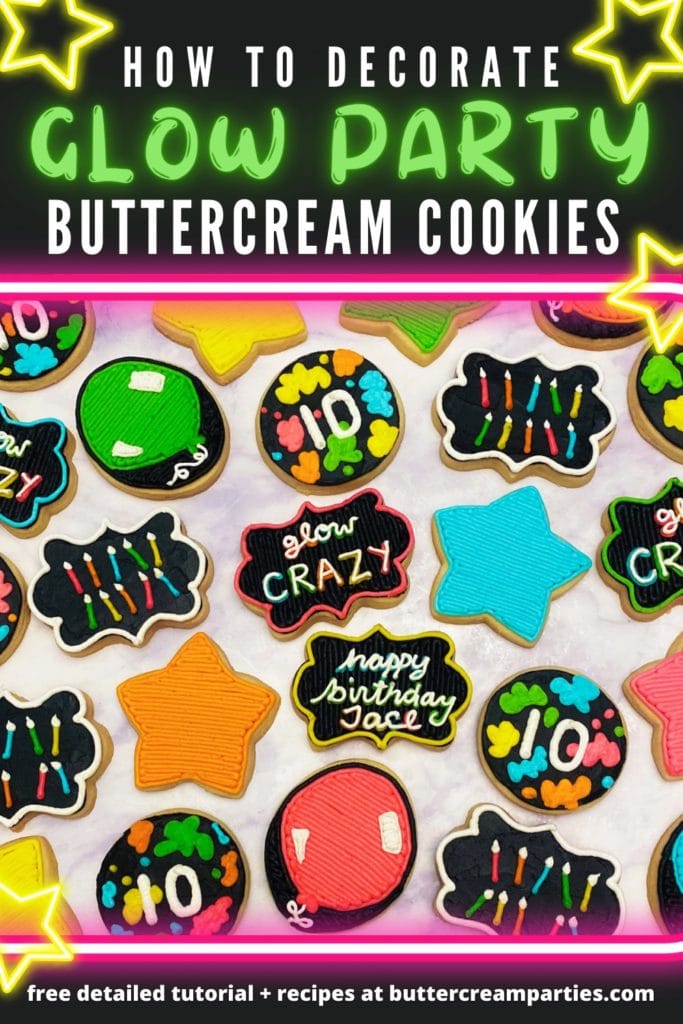 How to Decorate Glow Party Cookies with Buttercream Icing