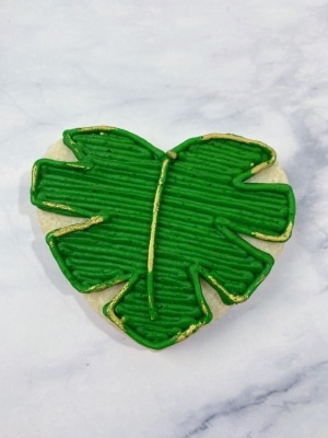 Palm leaf using heart cookie cutter