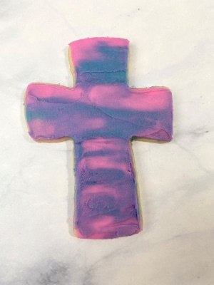 Wooden Cross Cookies with Smooth Buttercream