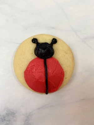 ladybug cookie with head and antennae