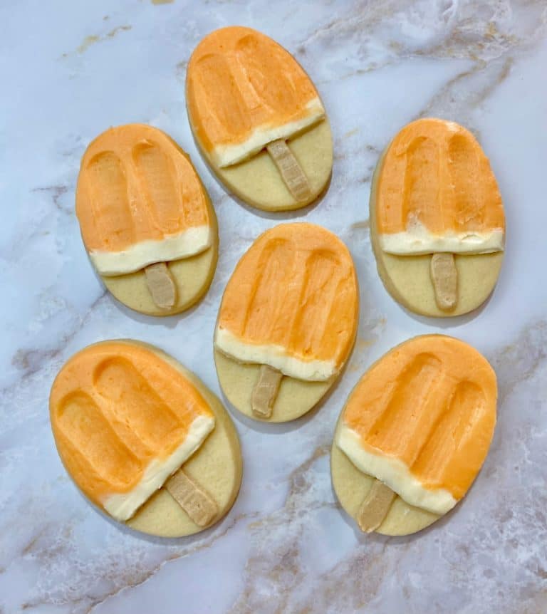 Creamsicle Sugar Cookies Using Orange Flavored Buttercream