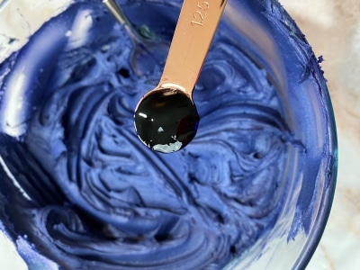 Adding Royal Blue for Navy Blue Buttercream Frosting