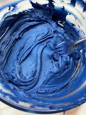 Navy Blue Buttercream Immediately After Mixing