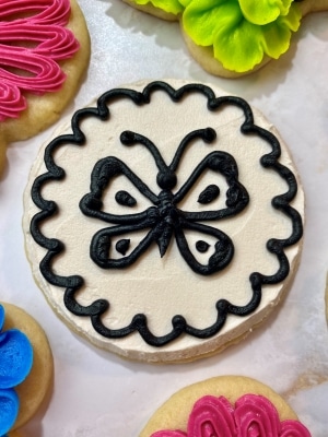 Mirabel dress butterfly cookies for an Encanto birthday