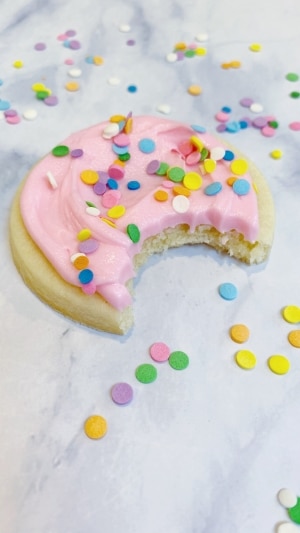 Pink Buttercream Cookie with Sprinkles Perfect for Kids and Birthdays