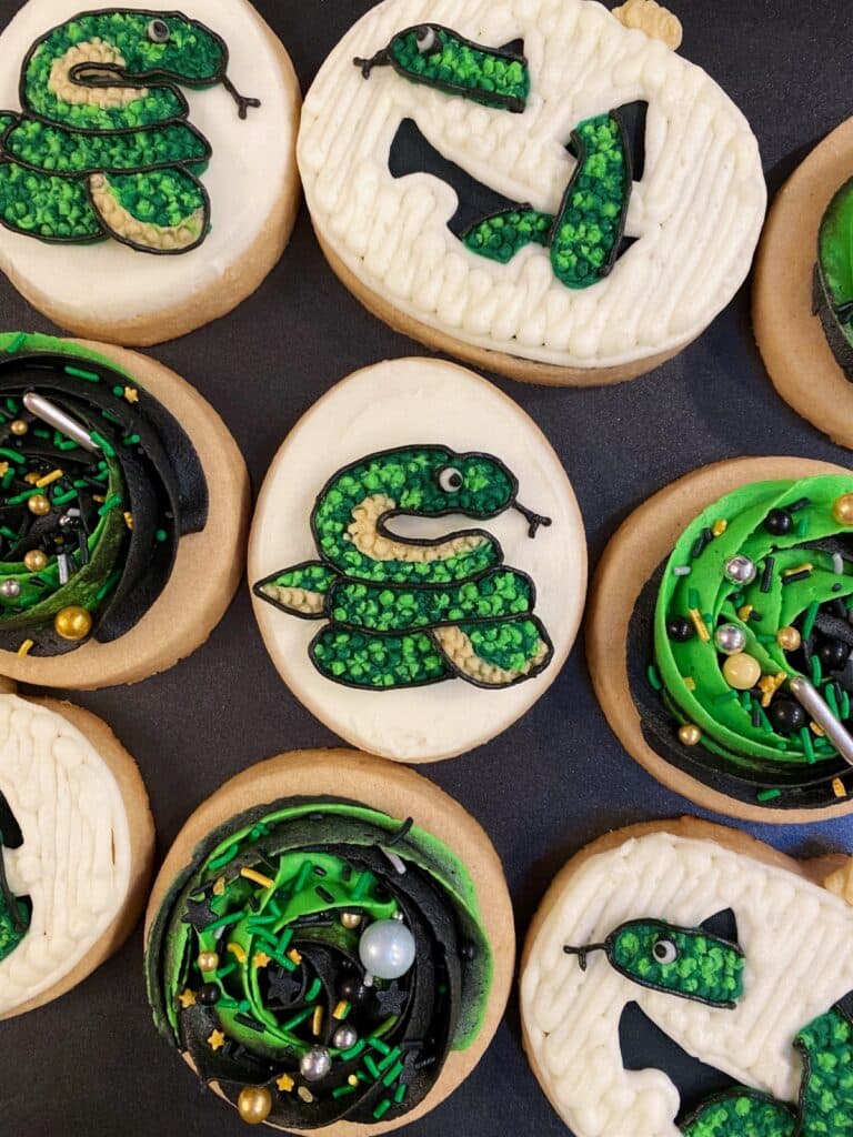 Step-by-Step Halloween Snake Sugar Cookies with Buttercream